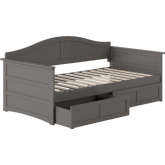 Acadia Twin Daybed w/ 2 Drawers in Grey Finish Wood