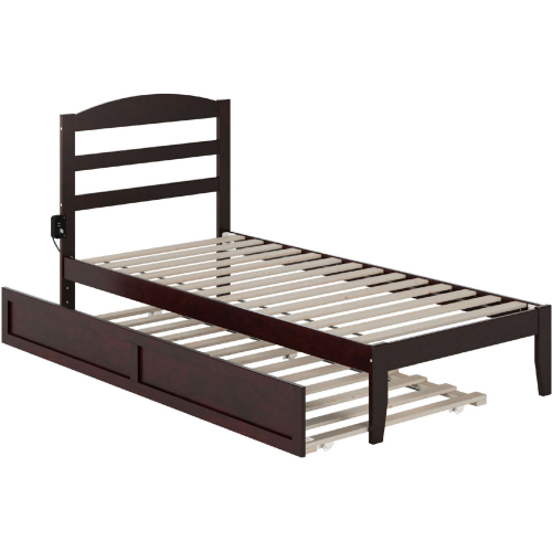 Warren Twin XL Platform Bed with Twin XL Trundle in Espresso