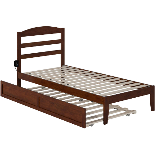 Warren Twin XL Bed w/ Twin XL Trundle in Walnut Finish