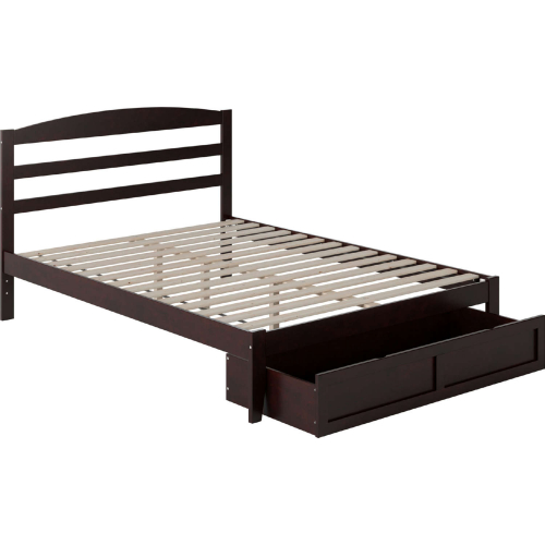 Warren Queen Platform Bed w/ Foot Drawer in Espresso