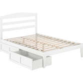 Warren Full Bed w/ 2 Drawers in White Finish