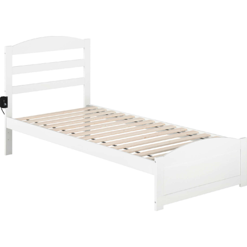 Warren Twin XL Bed with Footboard in White Finish