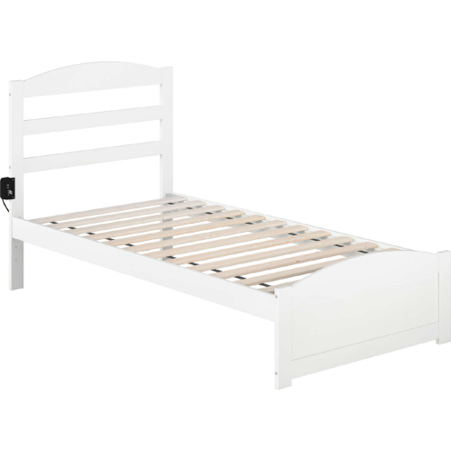 Warren Twin Bed w/ Footboard in White Finish