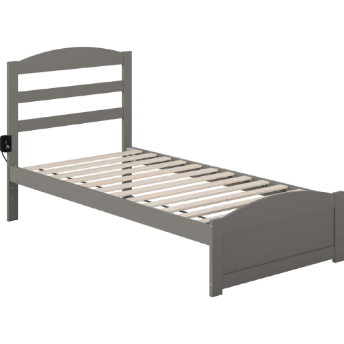 Warren Twin Bed w/ Footboard in Grey Finish