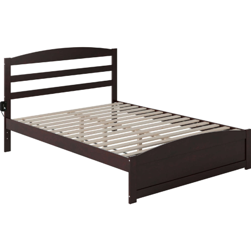 Warren Queen Platform Bed w/ Footboard in Espresso