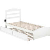 Warren Twin XL Bed w/ Footboard & Twin XL Trundle in White Finish