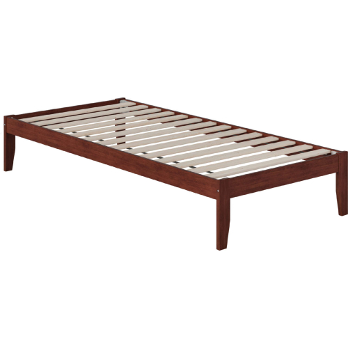 Colorado Twin Extra Long Bed w/ USB Turbo Charger in Walnut