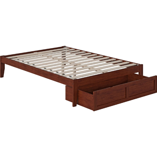 Colorado Full Bed w/ Foot Drawer & USB Turbo Charger in Walnut