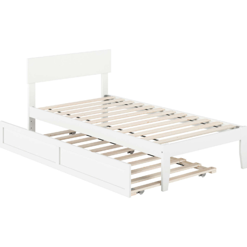 Boston Twin Bed w/ Twin Trundle in White