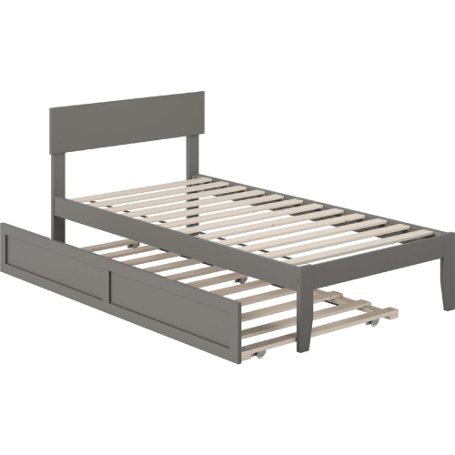 Boston Twin Bed w/ Twin Trundle in Grey