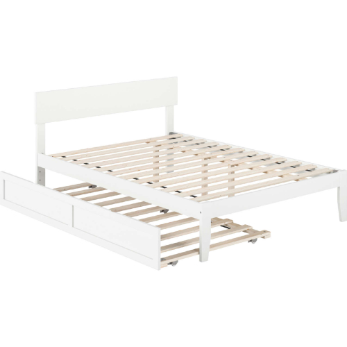 Boston Full Bed with Twin Trundle in White