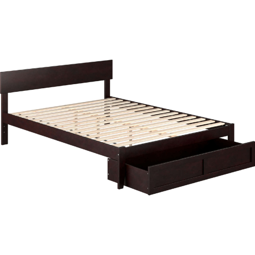 Boston Queen Bed w/ Foot Drawer in Espresso