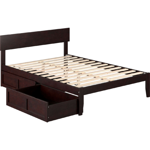 Boston Full Bed w/ 2 Drawers in Espresso