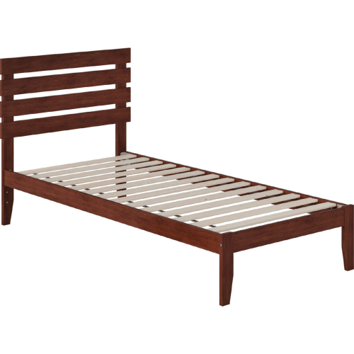 Oxford Twin Extra Long Bed w/ USB Turbo Charger in Walnut