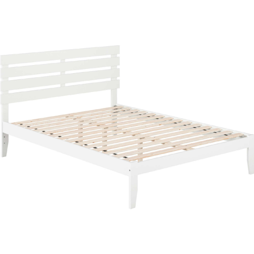 Oxford Queen Bed w/ USB Turbo Charger in White