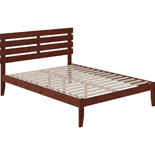 Oxford Queen Bed w/ USB Turbo Charger in Walnut