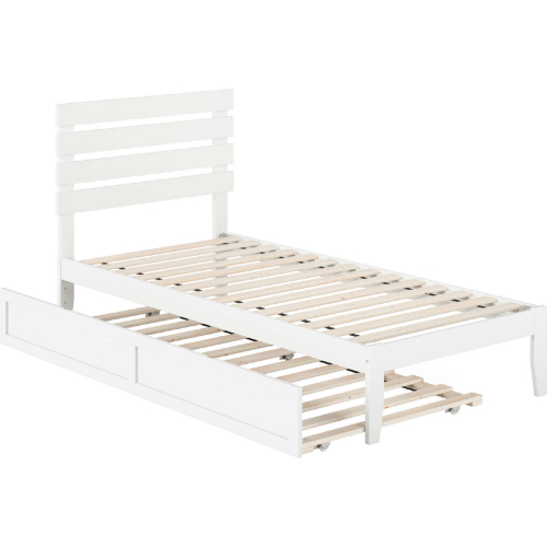 Oxford Twin Extra Long Bed w/ USB Turbo Charger & Trundle in White