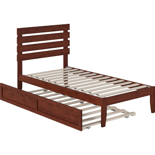 Oxford Twin Bed w/ USB Turbo Charger & Twin Trundle in Walnut