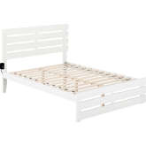 Oxford Full Bed w/ Footboard & USB Turbo Charger in White