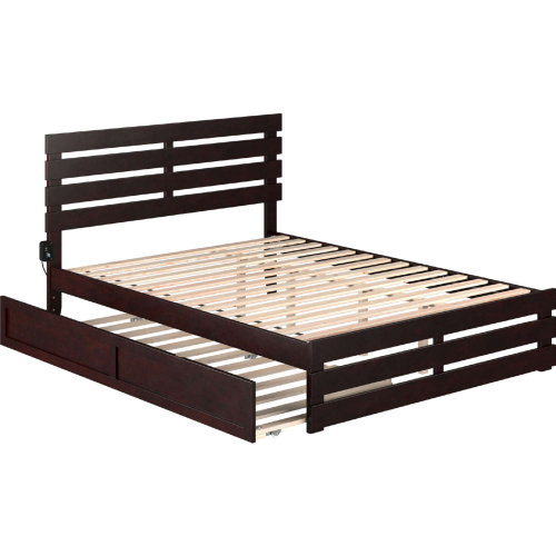 Oxford Queen Bed with Footboard & Twin XL Trundle in Espresso Finish