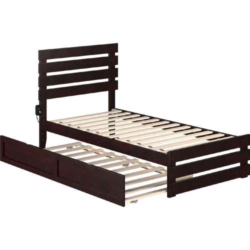 Oxford Twin Bed with Footboard & Twin Trundle in Espresso Finish