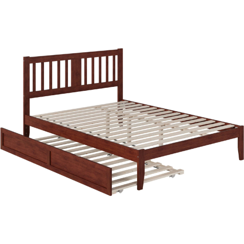 Tahoe Queen Bed, USB Turbo Charger & Twin XL Trundle in Walnut Finish