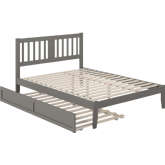 Tahoe Queen Bed, USB Turbo Charger & Twin XL Trundle in Grey Finish