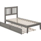 Tahoe Twin Bed w/ USB Turbo Charger & Twin Trundle in Grey