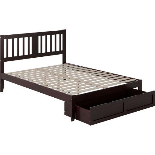 Tahoe Queen Bed w/ Foot Drawer in Espresso Finish Wood