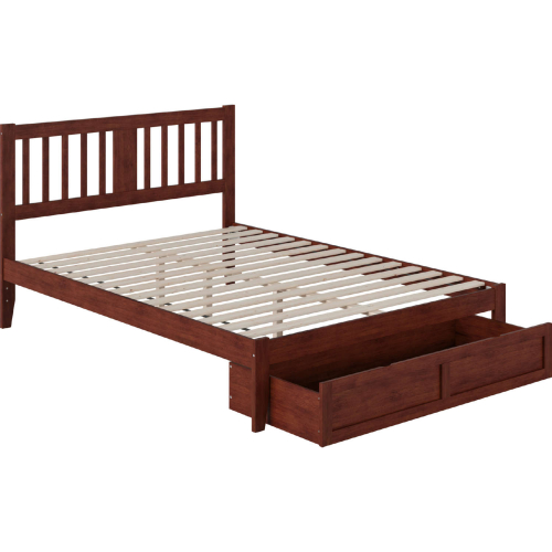 Tahoe Queen Bed w/ Foot Drawer & USB Turbo Charger in Walnut