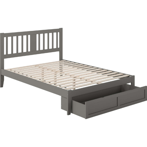 Tahoe Queen Bed w/ Foot Drawer & USB Turbo Charger in Grey