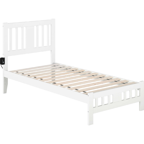 Tahoe Twin Bed with Footboard in White Finish