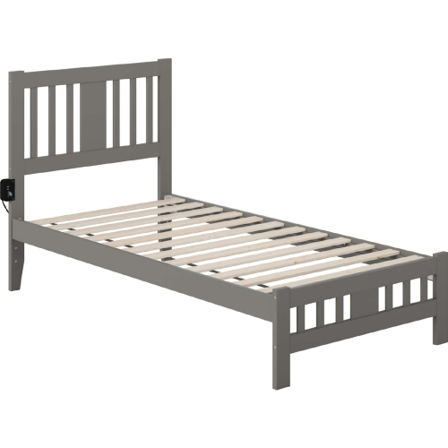 Tahoe Twin Bed with Footboard in Grey Finish