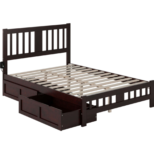 Tahoe Full Bed w/ Footboard & 2 Drawers in Espresso Finish Wood