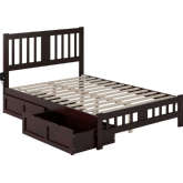 Tahoe Full Bed w/ Footboard & 2 Drawers in Espresso Finish Wood