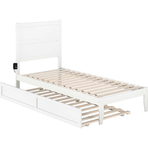 NoHo Twin XL Bed w/ Twin XL Trundle in White Finish