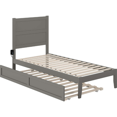 NoHo Twin XL Bed w/ Twin XL Trundle in Grey Finish