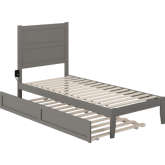 NoHo Twin XL Bed w/ Twin XL Trundle in Grey Finish