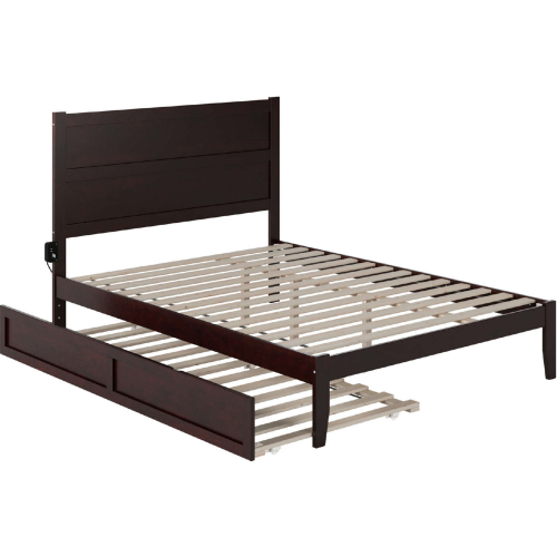 NoHo Queen Bed with Twin XL Trundle in Espresso Finish Wood