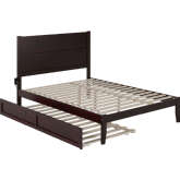 NoHo Queen Bed with Twin XL Trundle in Espresso Finish Wood