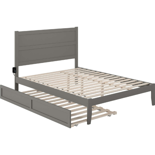 NoHo Queen Bed w/ Twin XL Trundle in Grey Finish