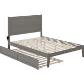 NoHo Queen Bed w/ Twin XL Trundle in Grey Finish