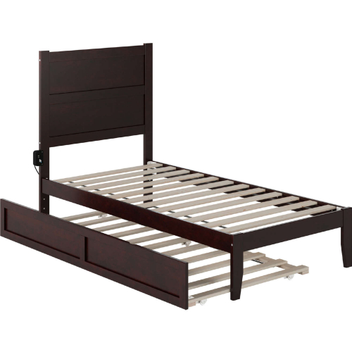 NoHo Twin Bed w/ Twin Trundle in Espresso Finish Wood