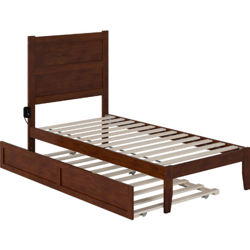 NoHo Twin Bed w/ Twin Trundle in Walnut Finish