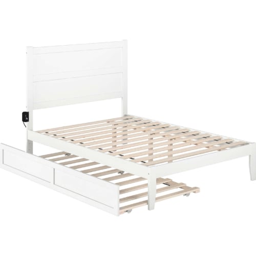 NoHo Full Bed w/ Twin Trundle in White Finish