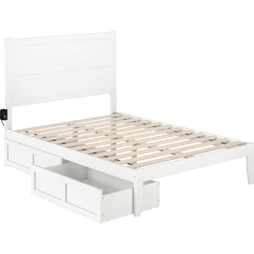 NoHo Full Bed w/ 2 Drawers in White Finish