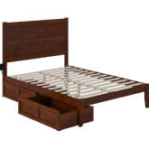 NoHo Full Bed w/ 2 Drawers in Walnut Finish