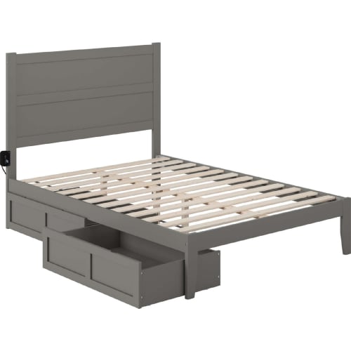 NoHo Full Bed w/ 2 Drawers in Grey Finish