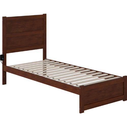 NoHo Twin XL Bed w/ Footboard in Walnut Finish