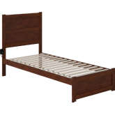 NoHo Twin XL Bed w/ Footboard in Walnut Finish